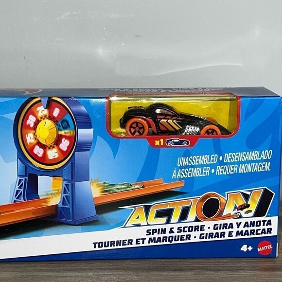 Mattel Hot Wheels Play Set Race Car with Action Stunt Track Spin & Score 4+ - Picture 3 of 6